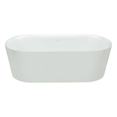 66'' glossy white oval freestanding bathtub - II