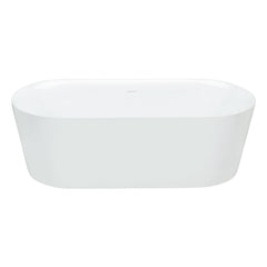 60'' glossy black and white oval freestanding bathtub