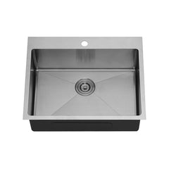 1 bowl, 25''X20'', dual mount kitchen sink