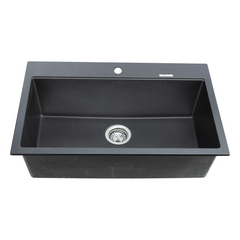 1 bowl, 30''X20'', dual mount black kitchen sink