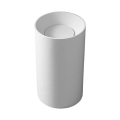 Lavabo piédestal rond à surface solide 20''X20''X36'' blanc