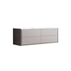 60'' SUSPENDED VANITY 4 DRAWERS MATTE GRAY