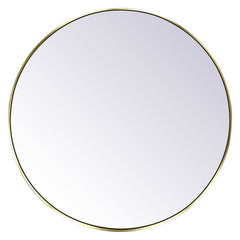 Miroir rond 30'' avec cadre en laiton brossé (or)