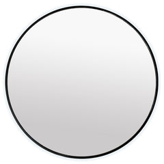 Miroir rond 36'' encadré noir mat avec lumières LED